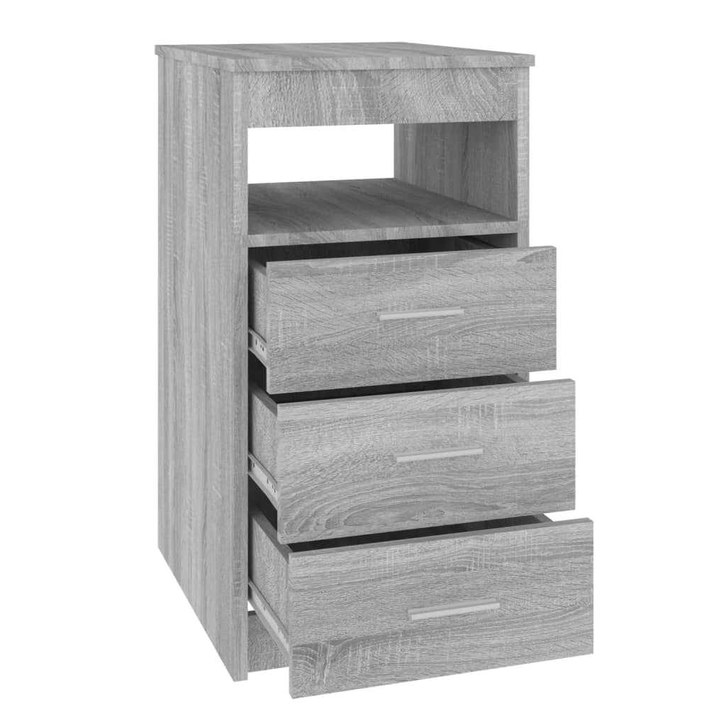 Dulap cu sertar, sonoma gri, 40x50x76 cm, lemn prelucrat - Lando