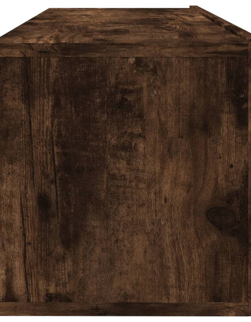 Încărcați imaginea în vizualizatorul Galerie, Comodă TV de perete, stejar afumat, 100x30x30 cm,lemn prelucrat Lando - Lando

