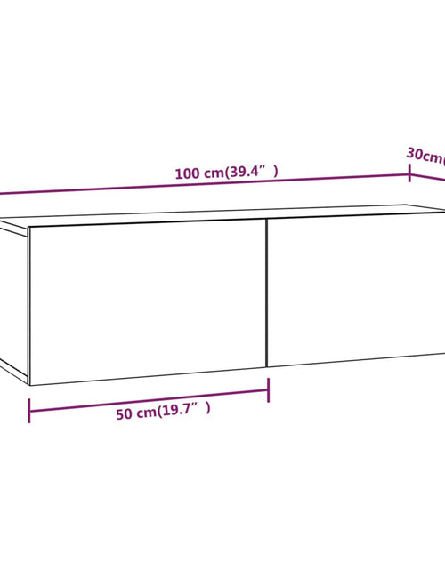 Загрузите изображение в средство просмотра галереи, Comodă TV de perete, stejar maro, 100x30x30 cm, lemn prelucrat Lando - Lando
