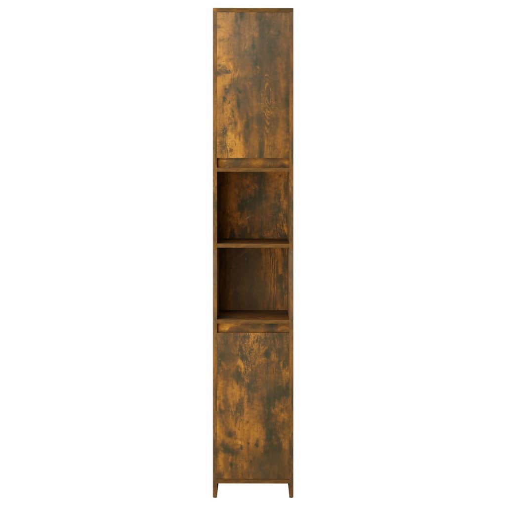 Dulap de baie, stejar fumuriu, 30x30x183,5 cm, lemn prelucrat - Lando