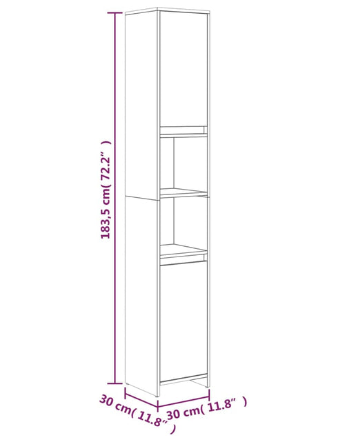 Încărcați imaginea în vizualizatorul Galerie, Dulap de baie, sonoma gri, 30x30x183,5 cm, lemn prelucrat - Lando
