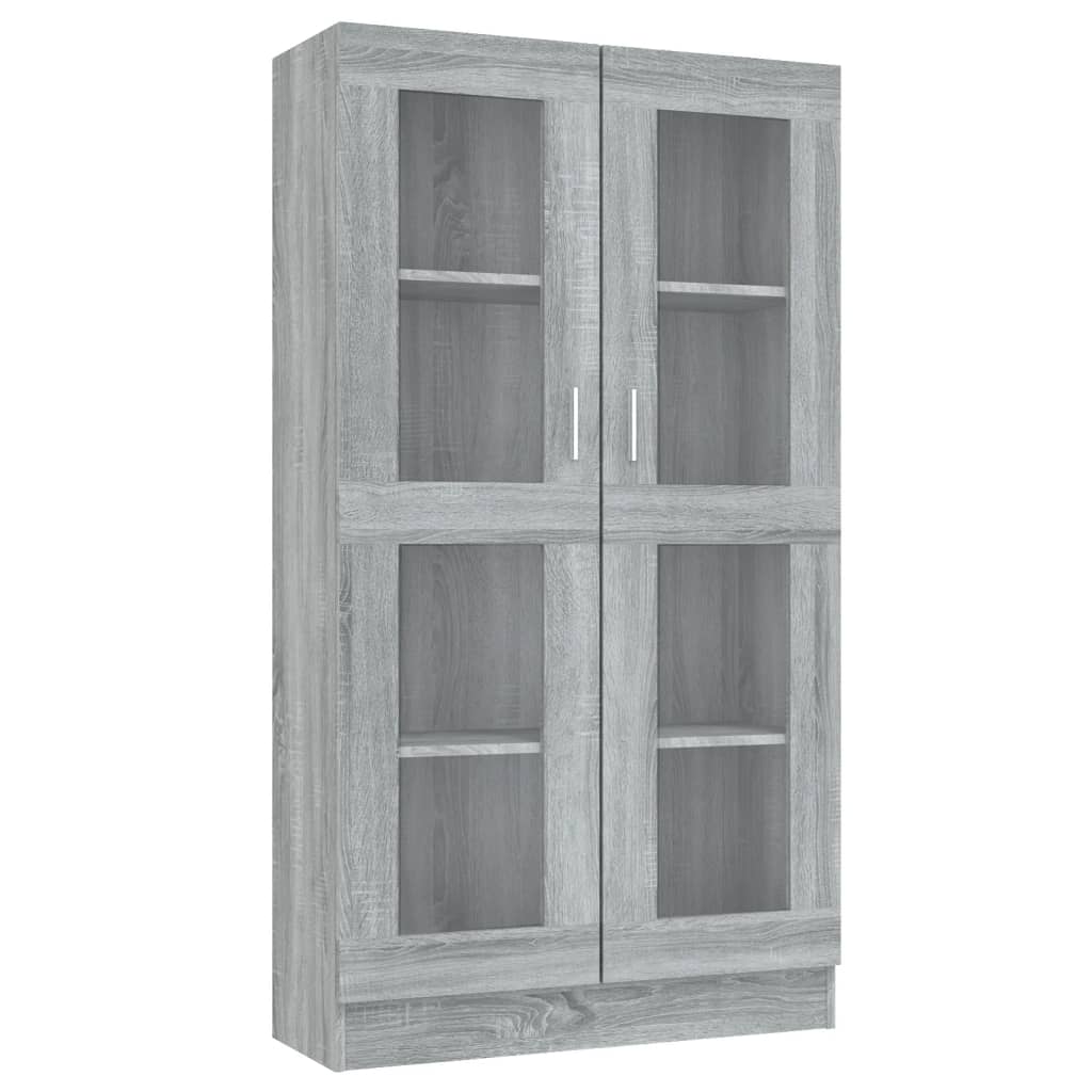 Dulap vitrină, gri sonoma, 82,5x30,5x150 cm, lemn prelucrat - Lando