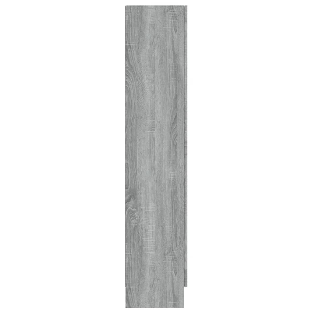 Dulap vitrină, gri sonoma, 82,5x30,5x150 cm, lemn prelucrat - Lando