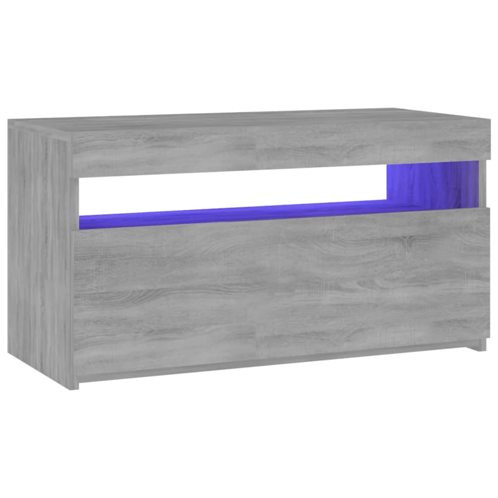 Comodă TV cu lumini LED, sonoma gri, 75x35x40 cm - Lando