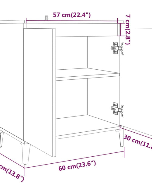 Încărcați imaginea în vizualizatorul Galerie, Servantă, stejar fumuriu, 60x35x70 cm, lemn prelucrat Lando - Lando
