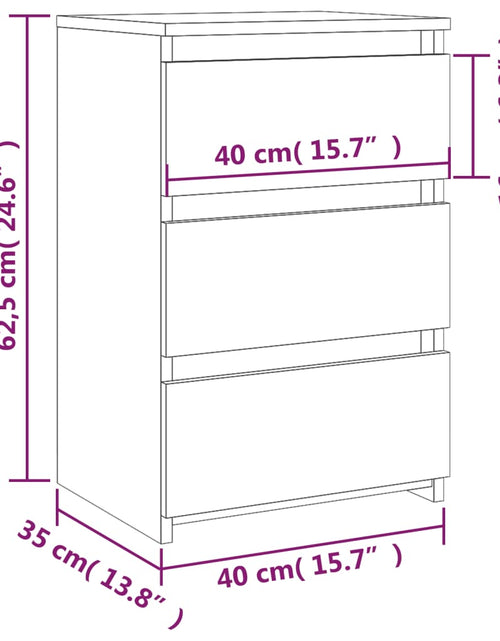 Încărcați imaginea în vizualizatorul Galerie, Noptieră, stejar fumuriu, 40x35x62,5 cm, lemn prelucrat - Lando
