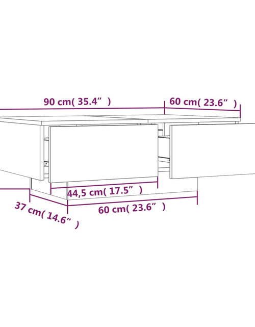 Загрузите изображение в средство просмотра галереи, Măsuță de cafea, stejar fumuriu, 90x60x31 cm, lemn prelucrat Lando - Lando
