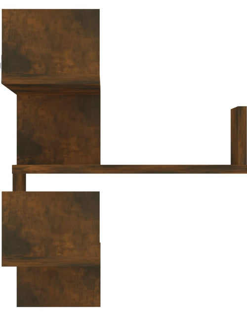 Încărcați imaginea în vizualizatorul Galerie, Raft de colț de perete stejar fumuriu 40x40x50cm lemn prelucrat Lando - Lando
