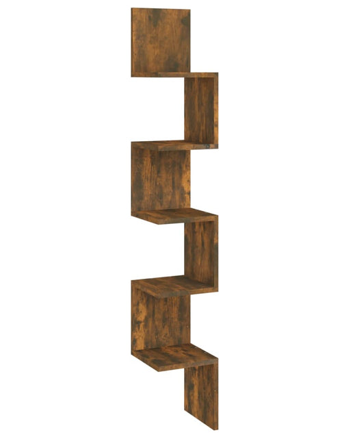 Încărcați imaginea în vizualizatorul Galerie, Raft perete de colț stejar afumat 20x20x127,5 cm lemn compozit Lando - Lando
