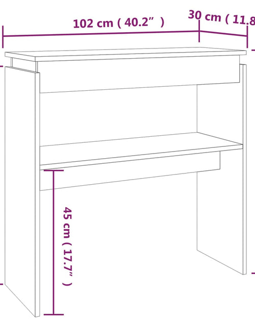 Загрузите изображение в средство просмотра галереи, Măsuță consolă, gri sonoma, 102x30x80 cm, lemn prelucrat Lando - Lando
