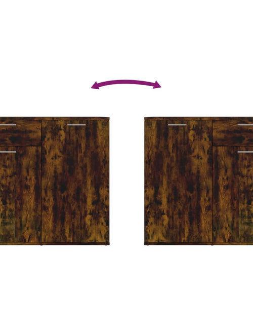 Загрузите изображение в средство просмотра галереи, Servantă, stejar afumat, 80x36x75 cm, lemn compozit Lando - Lando
