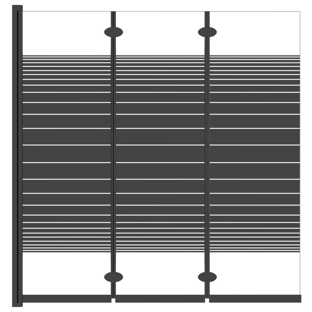 Cabină de duș pliabilă, 3 panouri, negru, 130x130 cm, ESG Lando - Lando