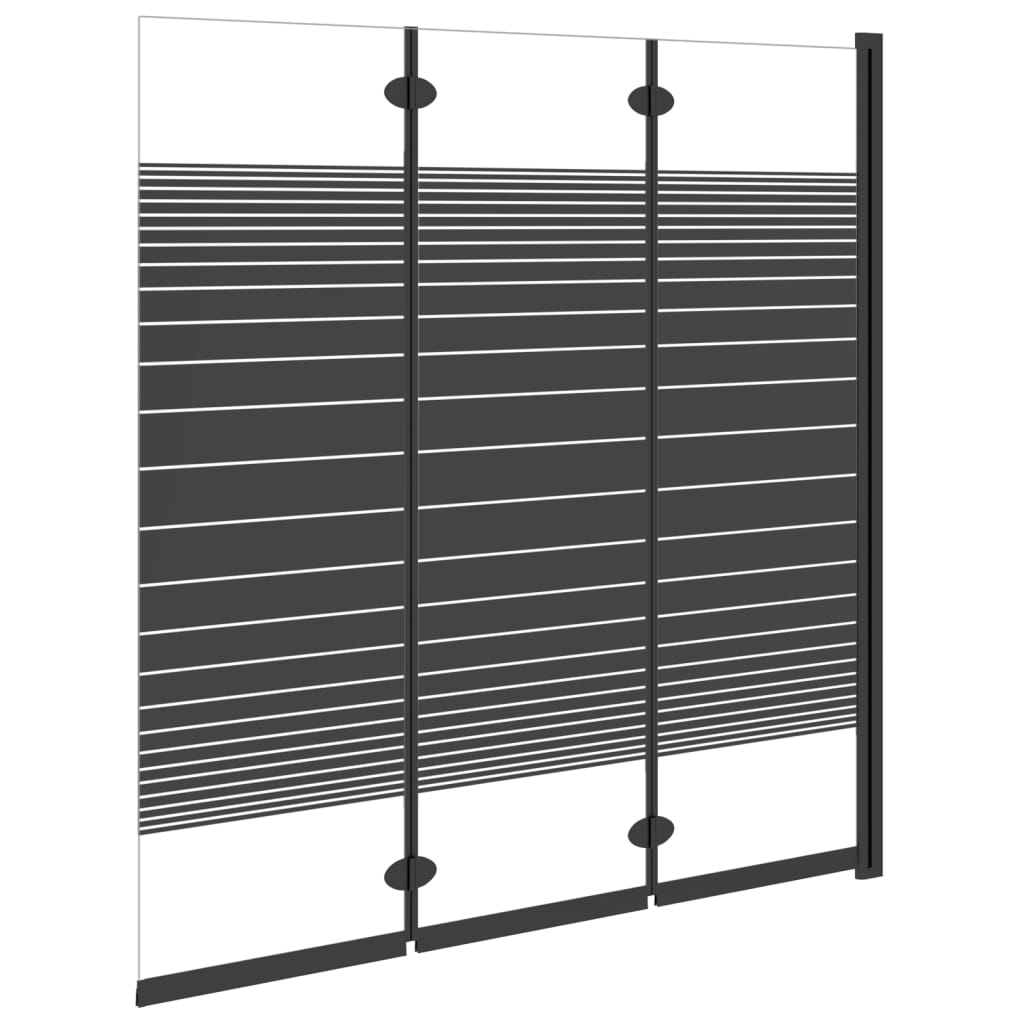 Cabină de duș pliabilă, 3 panouri, negru, 130x130 cm, ESG Lando - Lando