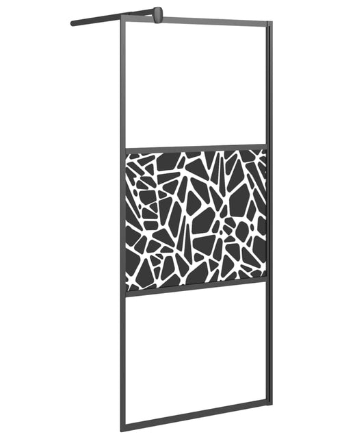 Încărcați imaginea în vizualizatorul Galerie, Paravan de duș walk-in negru 80x195 cm sticlă ESG model piatră - Lando
