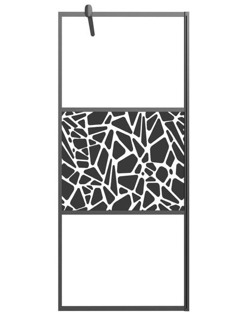 Încărcați imaginea în vizualizatorul Galerie, Paravan de duș walk-in negru 80x195 cm sticlă ESG model piatră - Lando
