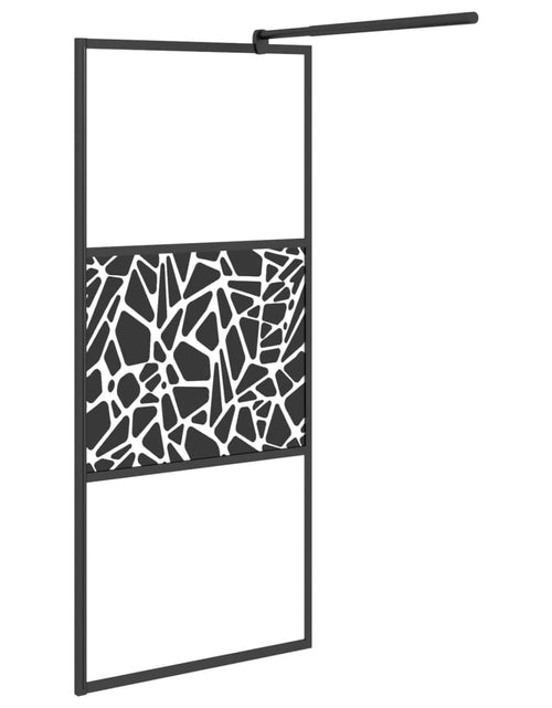 Încărcați imaginea în vizualizatorul Galerie, Paravan de duș walk-in negru 80x195 cm sticlă ESG model piatră - Lando
