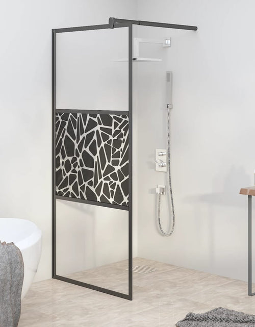 Încărcați imaginea în vizualizatorul Galerie, Paravan de duș walk-in negru 80x195 cm sticlă ESG model piatră - Lando

