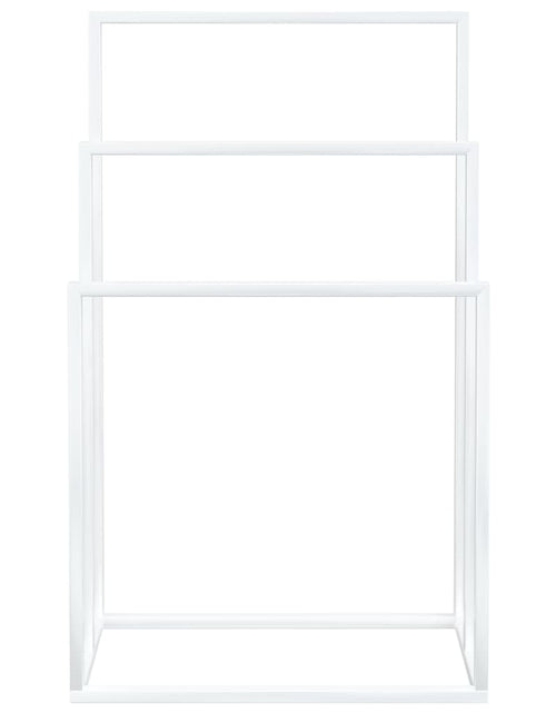 Încărcați imaginea în vizualizatorul Galerie, Suport de prosoape autonom, alb, 48x24x79 cm, fier Lando - Lando
