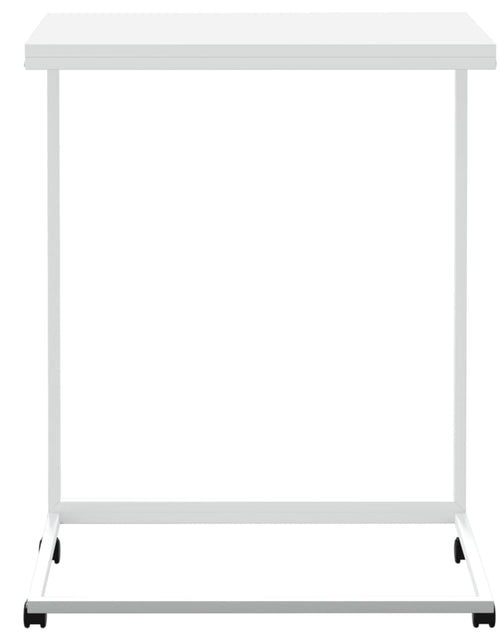 Загрузите изображение в средство просмотра галереи, Măsuță laterală cu roți, alb, 55x35x70 cm, lemn prelucrat Lando - Lando
