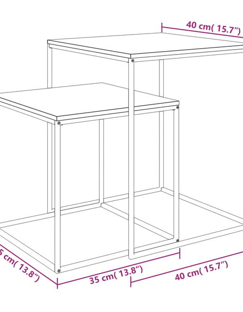 Încărcați imaginea în vizualizatorul Galerie, Set măsuțe de cafea, 2 buc., lemn prelucrat și metal Lando - Lando
