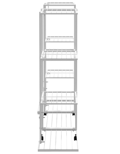 Загрузите изображение в средство просмотра галереи, Suport pentru flori cu roți, 94,5x24,5x91,5 cm, alb, fier Lando - Lando
