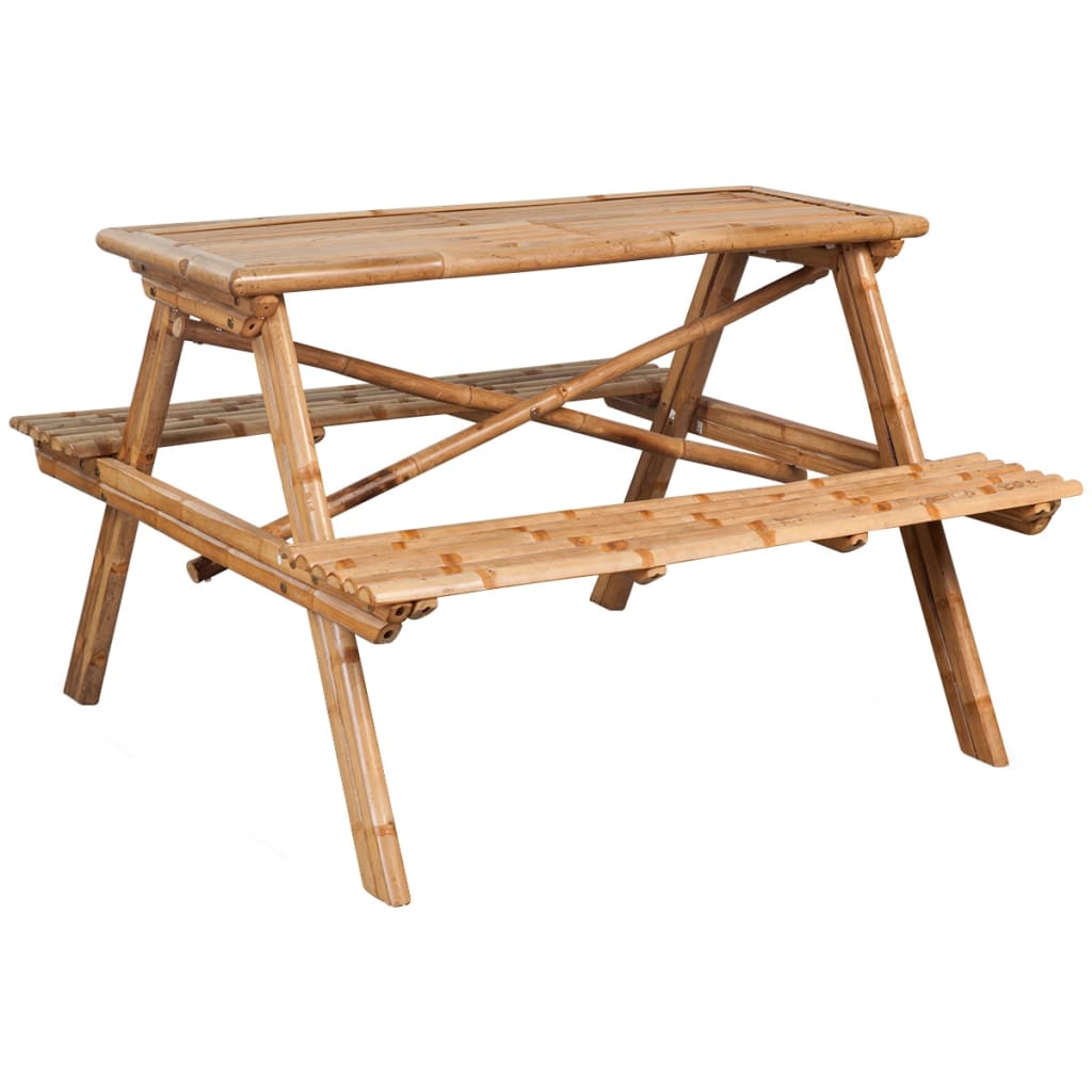 Masă de picnic, 115x115x81 cm, bambus - Lando