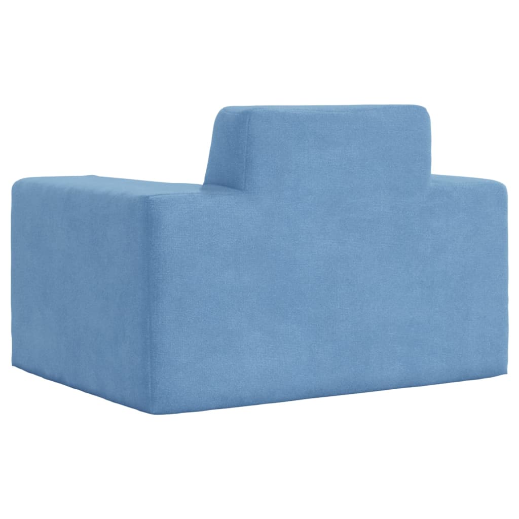 Canapea pentru copii, albastru, pluș moale - Lando