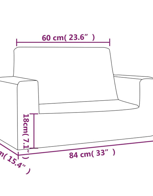 Încărcați imaginea în vizualizatorul Galerie, Canapea pentru copii cu 2 locuri, gri deschis, pluș moale - Lando
