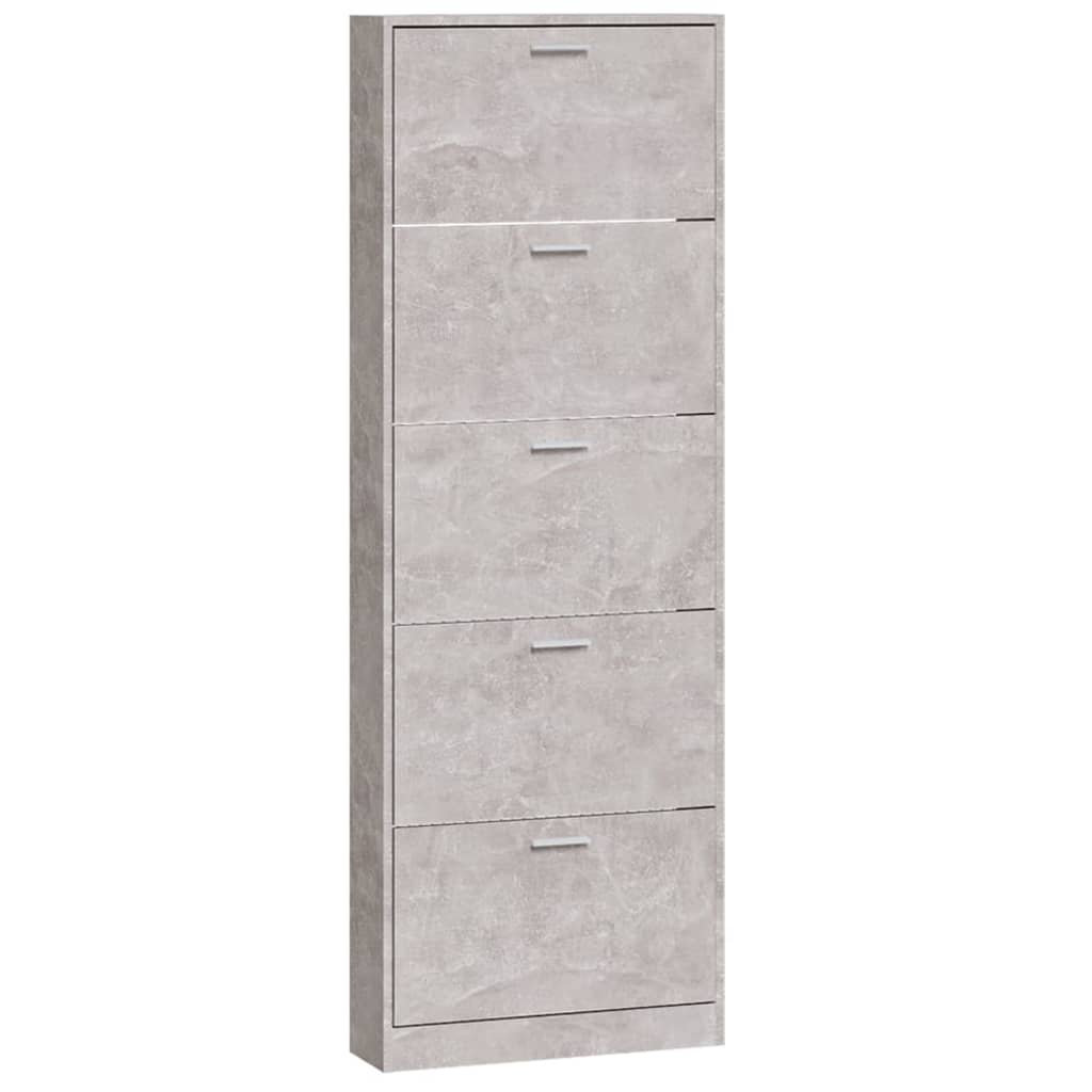 Pantofar, gri beton, 59x17x169 cm, lemn compozit - Lando