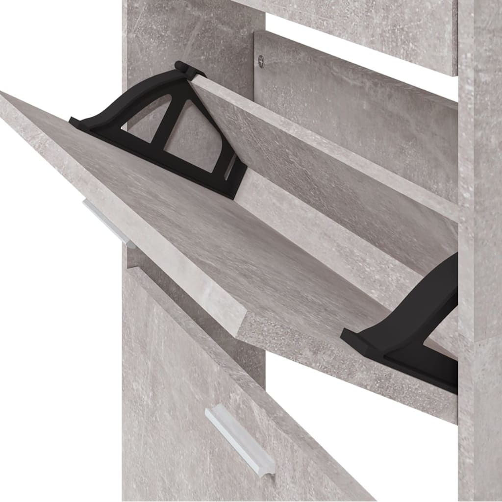 Pantofar, gri beton, 59x17x169 cm, lemn compozit - Lando