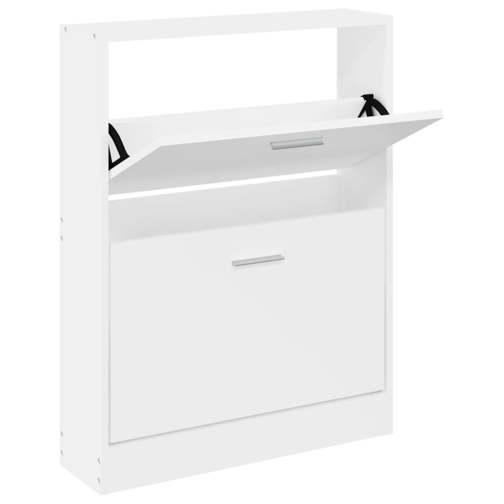 Pantofar, alb, 59x17x81 cm, lemn prelucrat - Lando