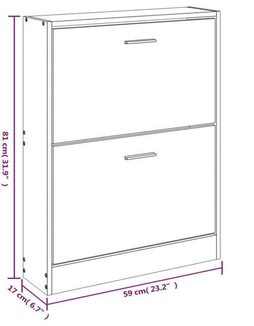 Încărcați imaginea în vizualizatorul Galerie, Pantofar, gri sonoma, 59x17x81 cm, lemn prelucrat - Lando
