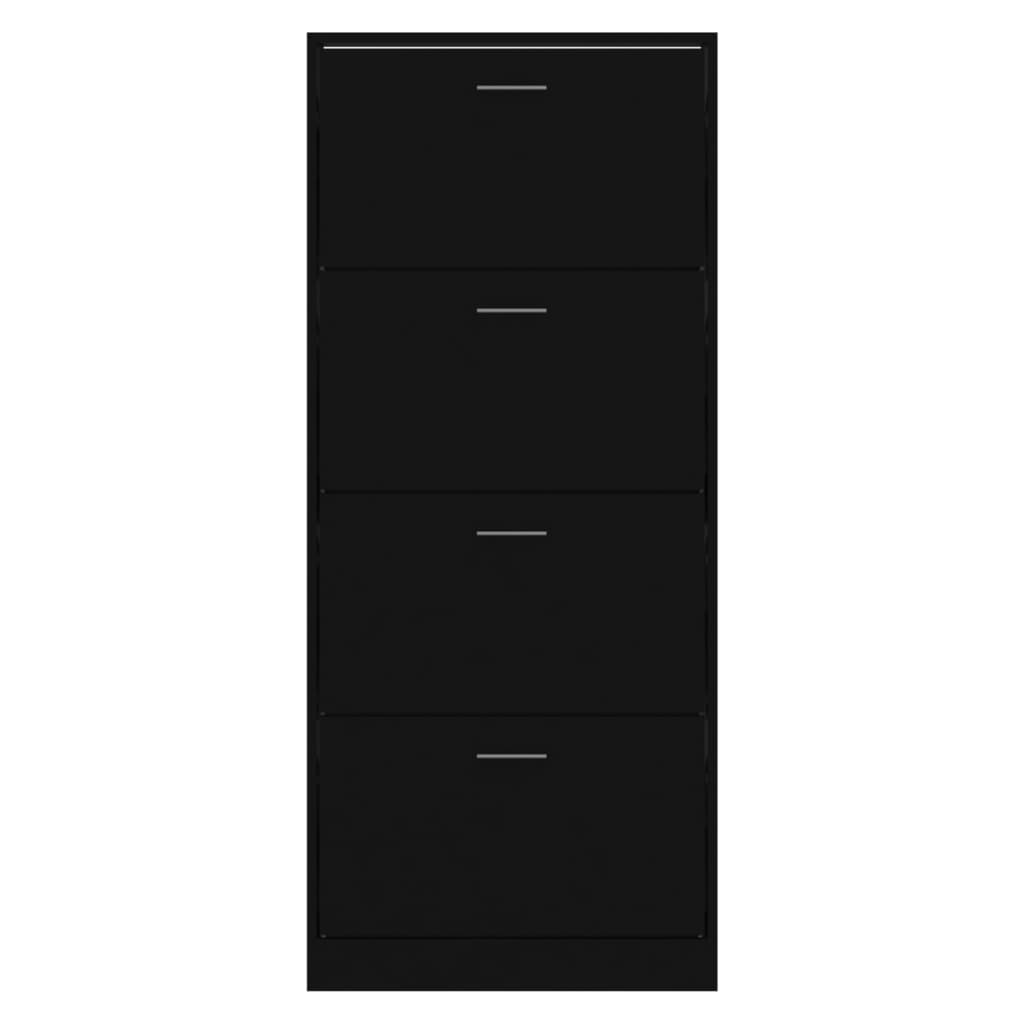 Pantofar, negru, 63x24x147 cm, lemn compozit - Lando