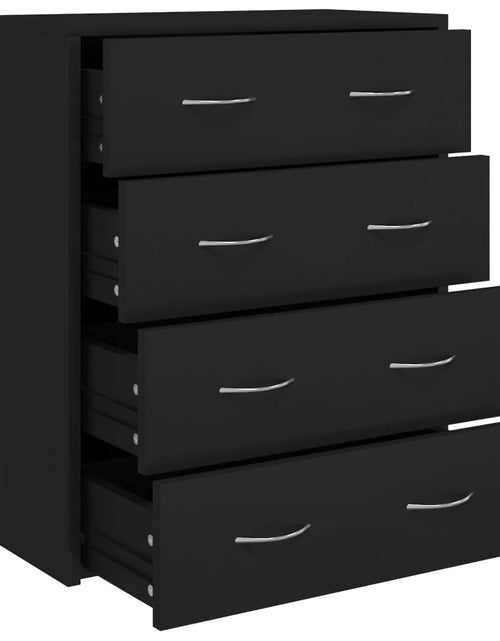Загрузите изображение в средство просмотра галереи, Servantă cu 4 sertare, negru, 60x30,5x71 cm - Lando
