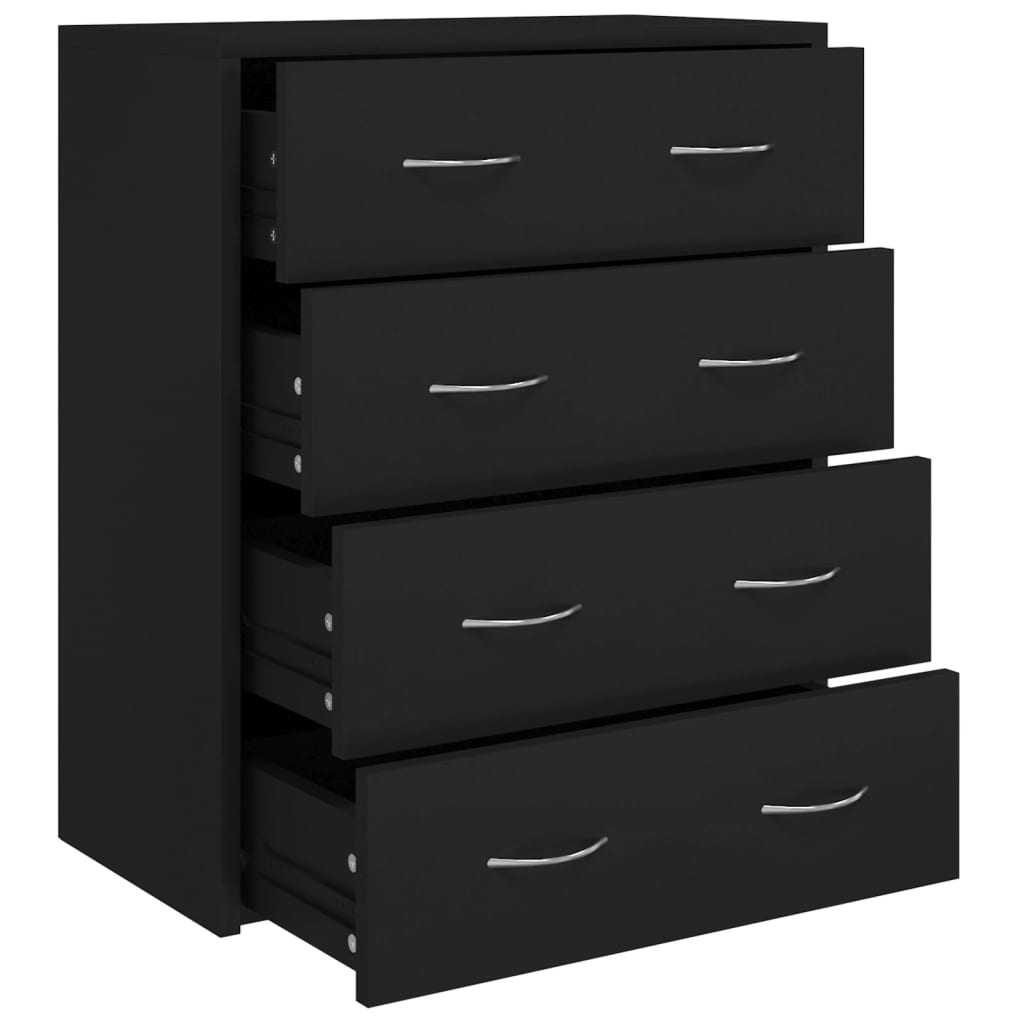Servantă cu 4 sertare, negru, 60x30,5x71 cm - Lando