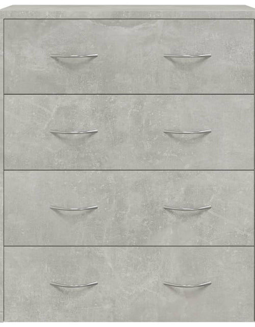 Încărcați imaginea în vizualizatorul Galerie, Servantă cu 4 sertare, gri beton, 60x30,5x71 cm - Lando
