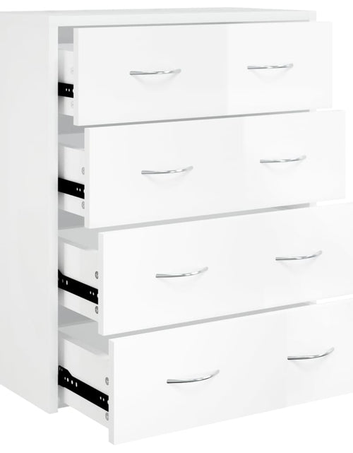 Încărcați imaginea în vizualizatorul Galerie, Servantă cu 4 sertare, alb extralucios, 60x30,5x71 cm - Lando
