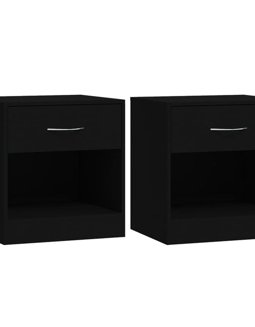 Încărcați imaginea în vizualizatorul Galerie, Noptiere cu sertar, 2 buc., negru - Lando
