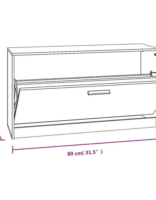 Загрузите изображение в средство просмотра галереи, Bancă pentru pantofi stejar fumuriu 80x24x45 cm lemn prelucrat - Lando
