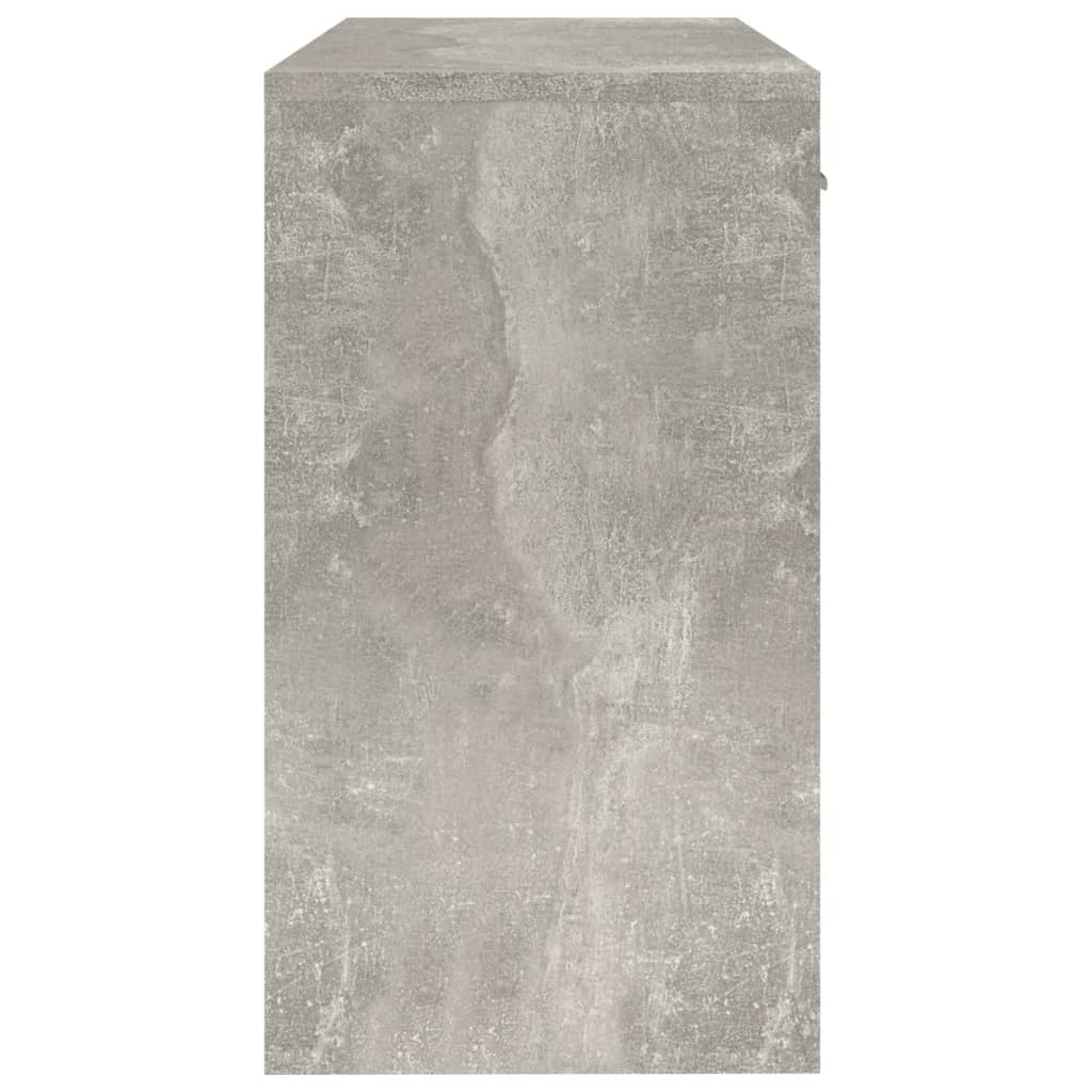 Birou cu sertar și dulap, gri beton 100x40x73 cm lemn prelucrat - Lando