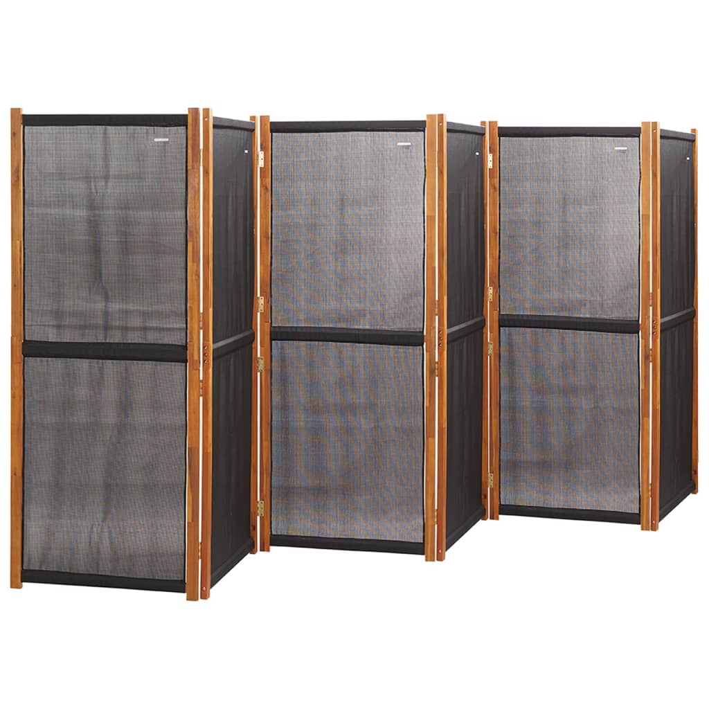 Paravan de cameră cu 6 panouri, negru, 420x180 cm - Lando