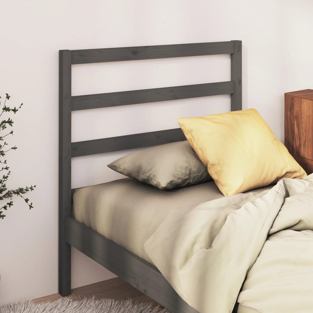 Tăblie de pat, gri, 106x4x100 cm, lemn masiv de pin - Lando