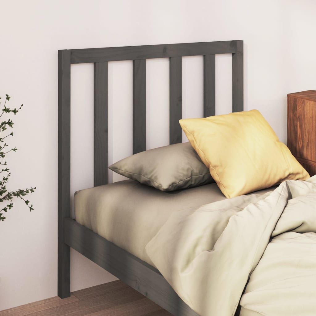 Tăblie de pat, gri, 96x4x100 cm, lemn masiv de pin - Lando