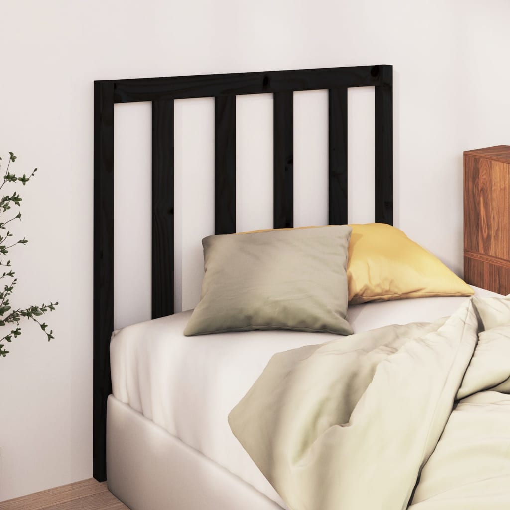 Tăblie de pat, negru, 96x4x100 cm, lemn masiv de pin - Lando