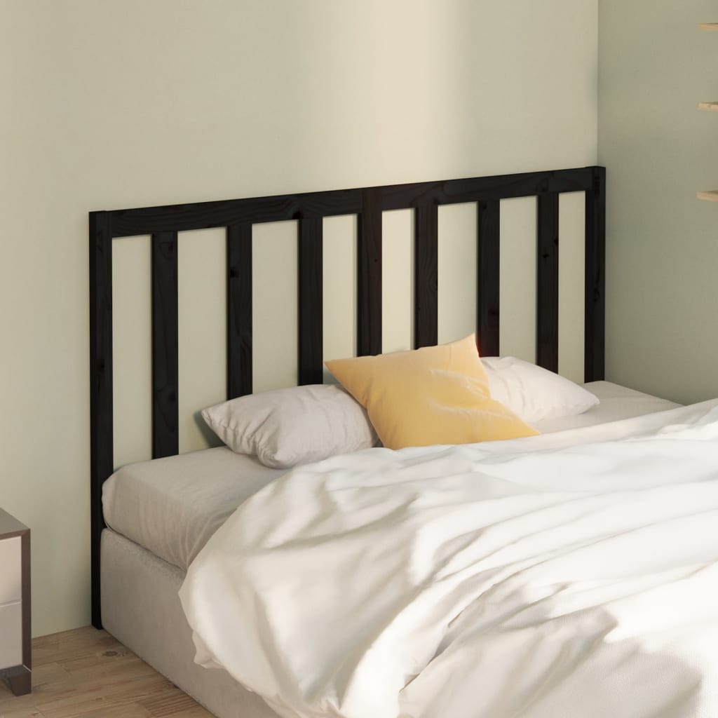 Tăblie de pat, negru, 141x4x100 cm, lemn masiv de pin - Lando