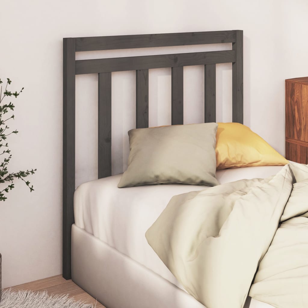 Tăblie de pat, gri, 81x4x100 cm, lemn masiv de pin - Lando