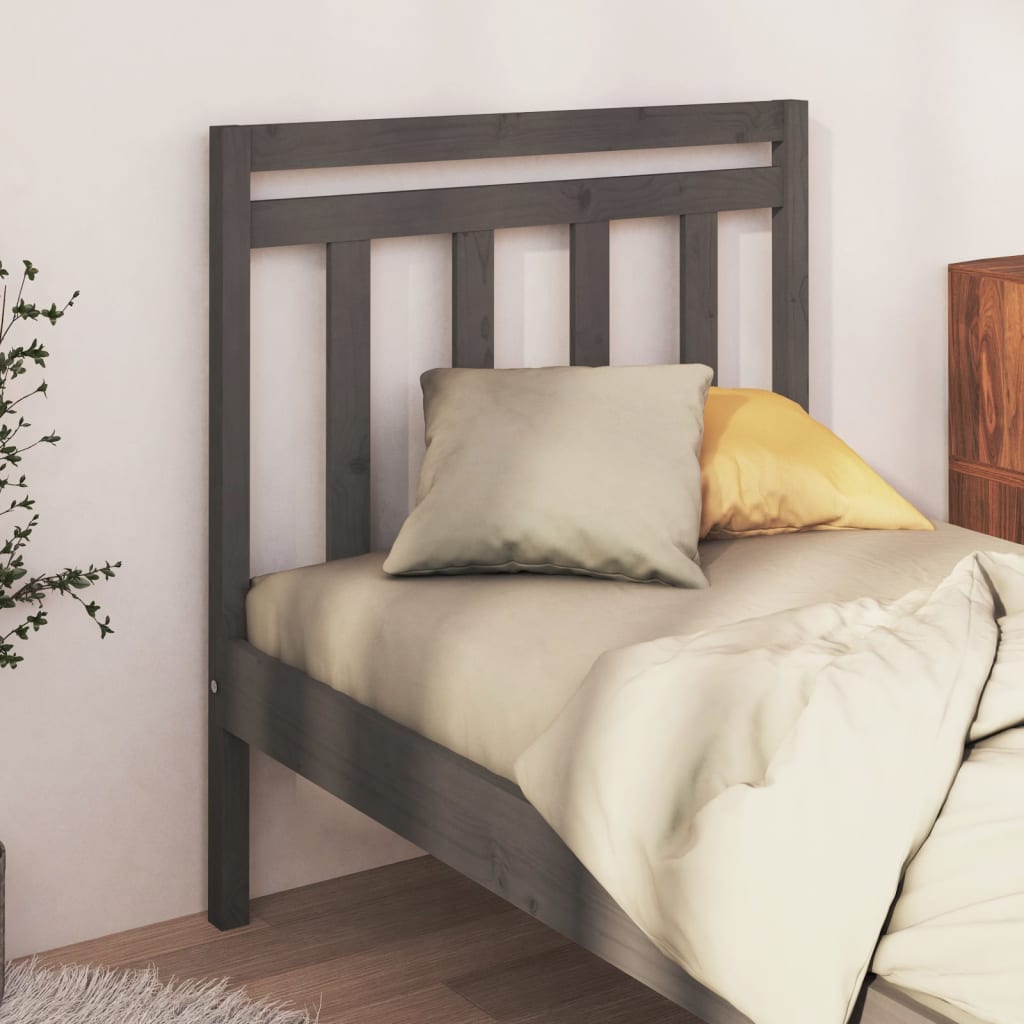 Tăblie de pat, gri, 81x4x100 cm, lemn masiv de pin - Lando