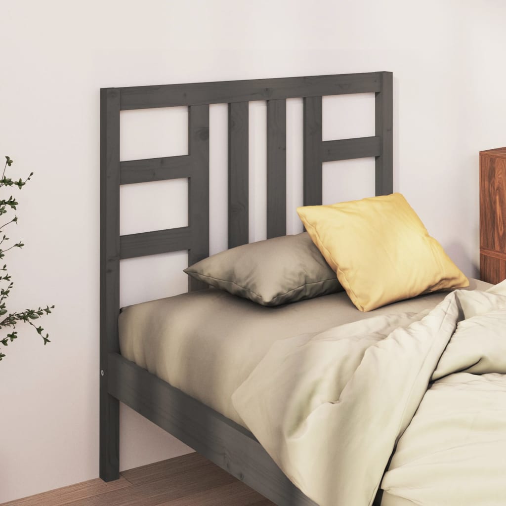 Tăblie de pat, gri, 96x4x100 cm, lemn masiv de pin - Lando