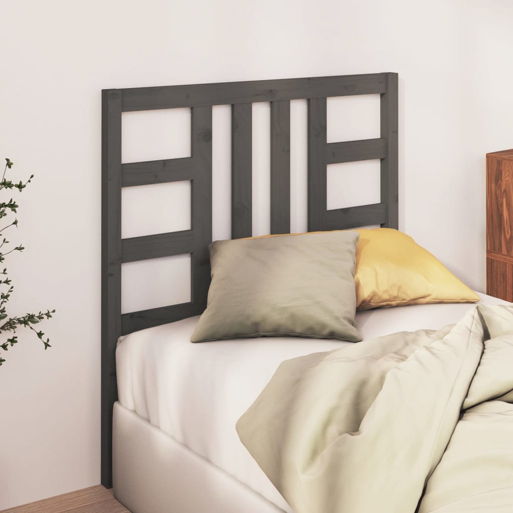 Tăblie de pat, gri, 106x4x100 cm, lemn masiv de pin - Lando