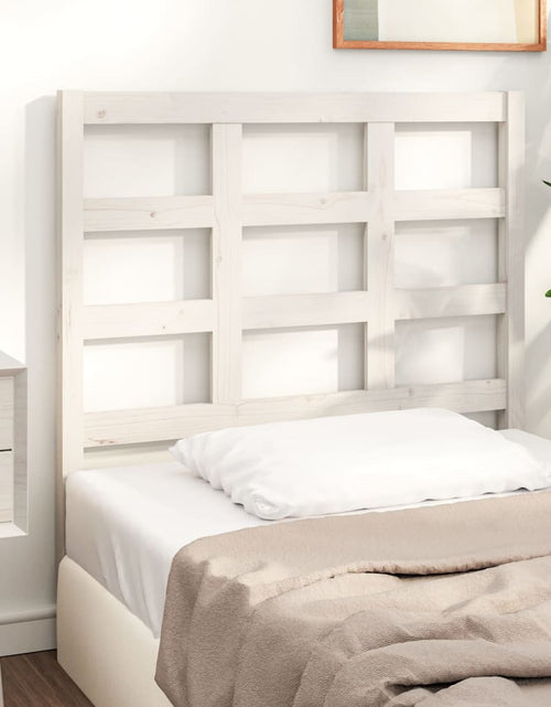 Încărcați imaginea în vizualizatorul Galerie, Tăblie de pat, alb, 95,5x4x100 cm, lemn masiv de pin - Lando
